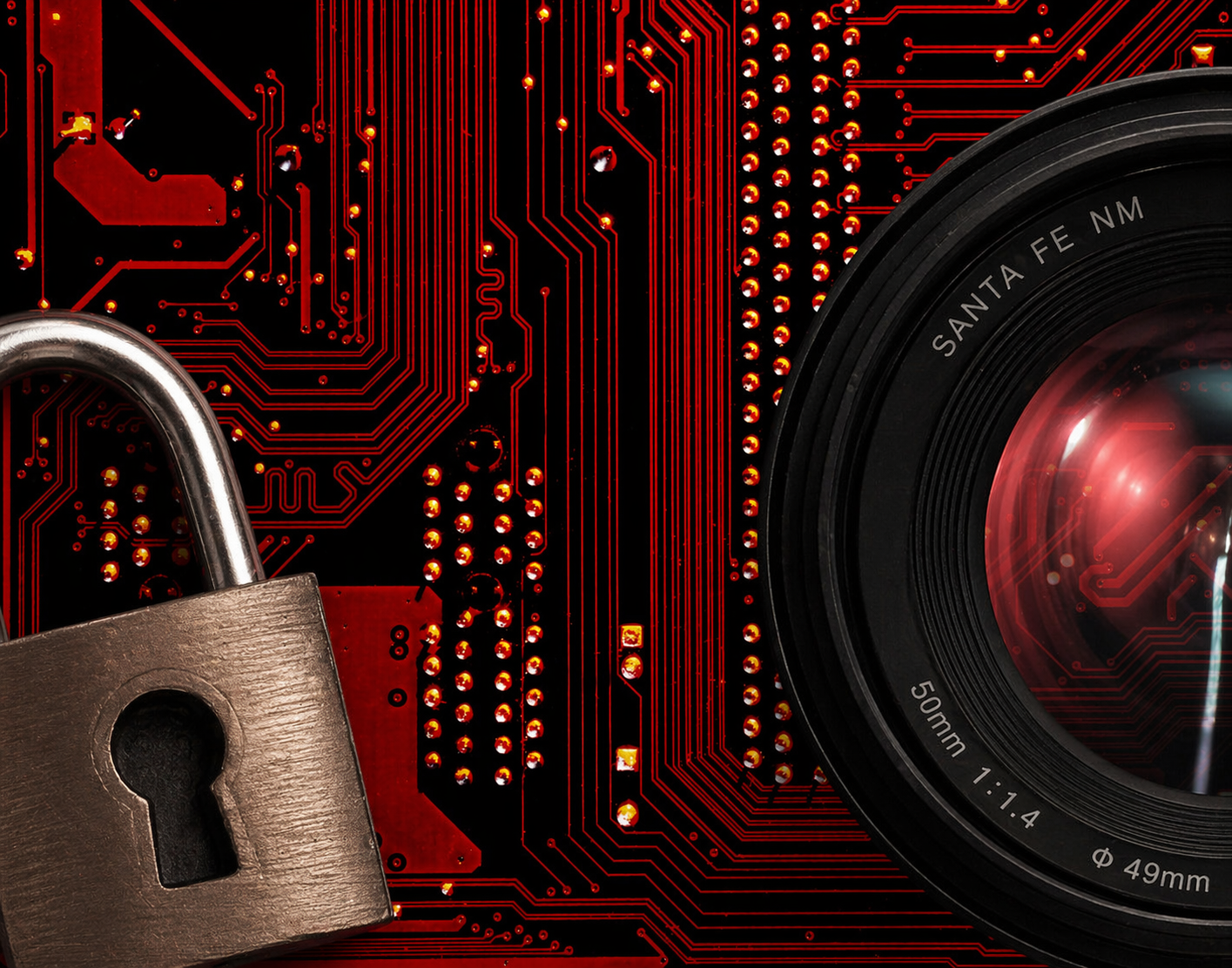 closeup of red circuit board